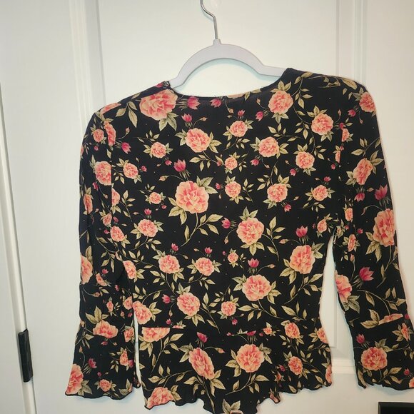 Zara Women’s Rose Print Blouse – Size Small, Excellent Condition - Picture 3 of 3